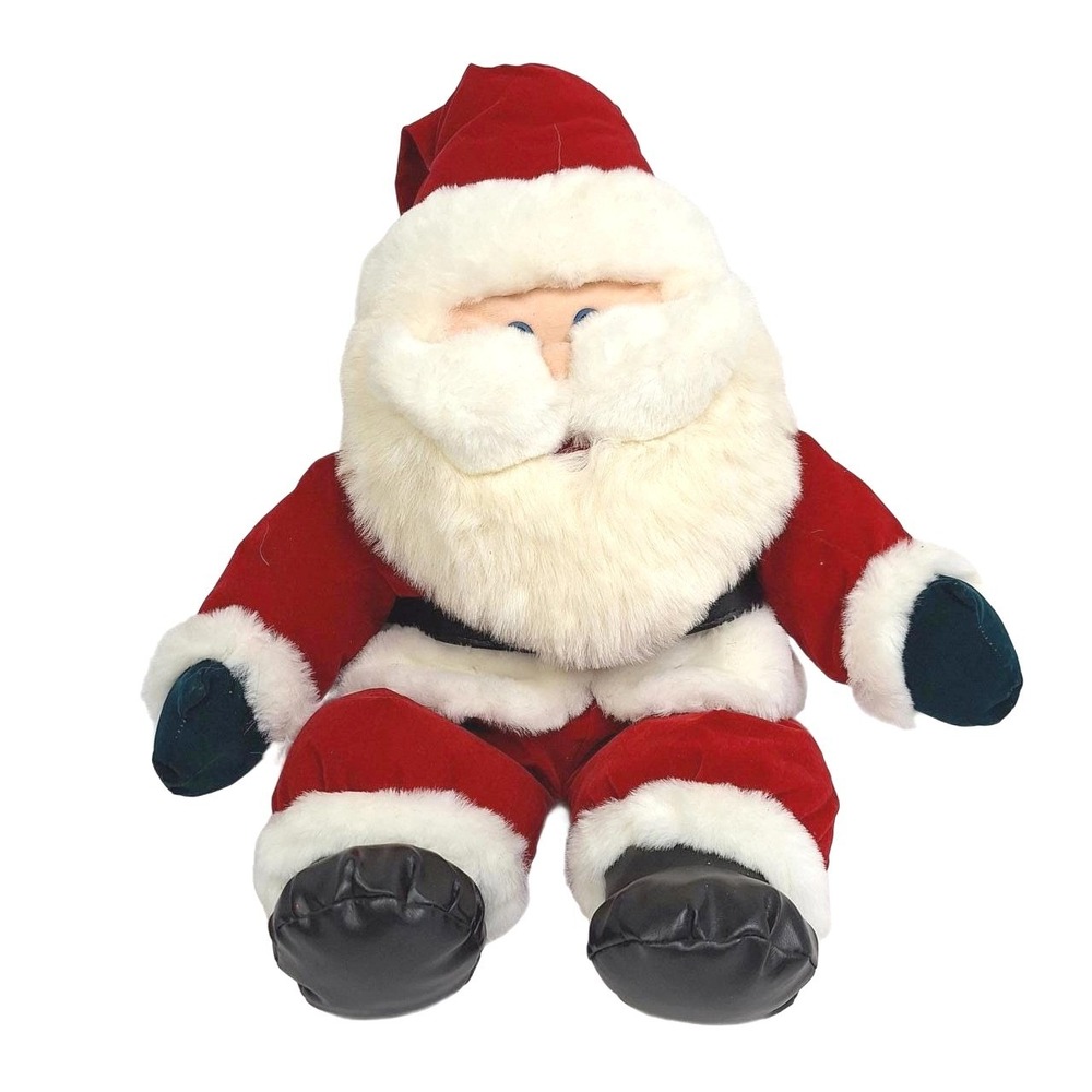 MTY International Company Plush Large Santa Clause Fluffy Beard 21" Red Suit VTG